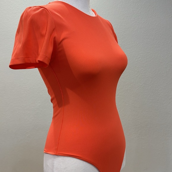 House of Harlow women’s orange ribbed bodysuit size extra small - Picture 2 of 6